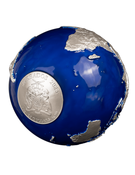 BLUE MARBLE 1Kg Version Silbermünze 25$ Barbados 2025 - Coins & More - Barbados