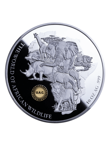 AFRICAN NATIONS World of African Wildlife 10 Oz Silver Coin 3000 Francs United African Countries 2025 - Coins & More - Afrika