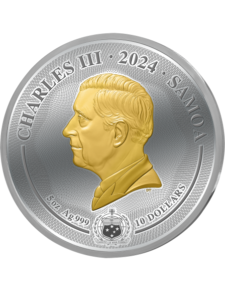 IL CERVO Moneta d'argento da 5 once Majestic Wildlife 10$ Samoa 2024 - Coins & More - Samoa