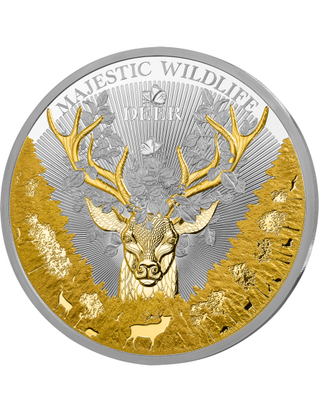 IL CERVO Moneta d'argento da 5 once Majestic Wildlife 10$ Samoa 2024 - Coins & More - Samoa