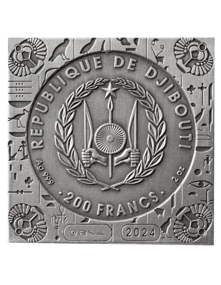 pirámides de giza 3 monedas de plata 200 francos yibuti 2024 - Coins & More - Africa