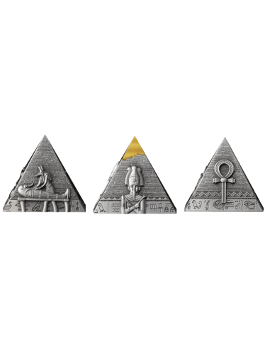 pirámides de giza 3 monedas de plata 200 francos yibuti 2024 - Coins & More - Africa