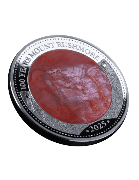 MOUNT RUSHMORE 100 Años Aniversario 5 Oz Moneda de Plata 25$ Islas Salomón 2025 - Coins & More - Islas Salomón