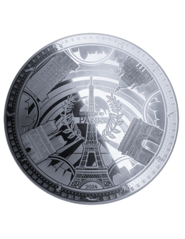 BENVENUTI AI GIOCHI OLIMPICI DI PARIGI Moneta d'argento da 1 chilo 25$ Barbados 2024 - Coins & More - Barbados