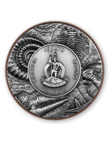 MEGALODON Dinosaurios Moneda de Plata y Cobre 10 Vatu Vanuatu 2024 - Coins & More - Oceania