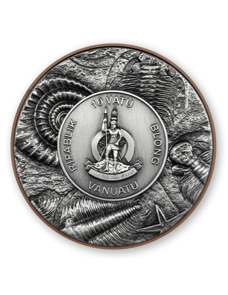 MEGALODON Dinosaurios Moneda de Plata y Cobre 10 Vatu Vanuatu 2024 - Coins & More - Oceania