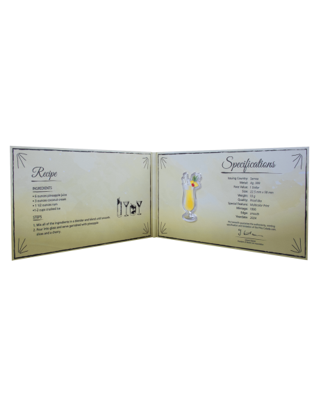 PINA COLADA Cocktail 10g Silbermünze 1$ Samoa 2024 - Coins & More - Samoa