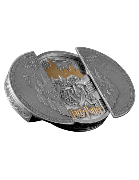 MAPA DE MARAUDER Puerta corredera Técnica 5 Oz Moneda de Plata 10$ Samoa 2024 - Coins & More - Samoa