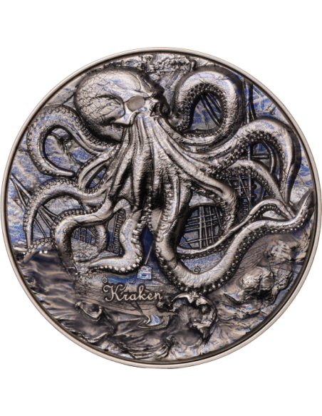 KRAKEN 2 Oz Silver & 11.5 Oz Copper Coin 2000 Francs Cameroon 2025 - Coins & More - Cameroon