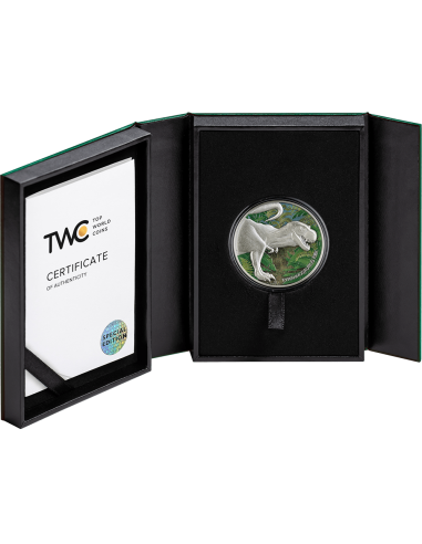 COLORIZED TYRANNOSAURUS REX Lost World 2 Oz Silbermünze 2000 Francs Kamerun 2024 - Coins & More - Kamerun