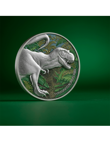COLORIZED TYRANNOSAURUS REX Lost World 2 Oz Silbermünze 2000 Francs Kamerun 2024 - Coins & More - Kamerun