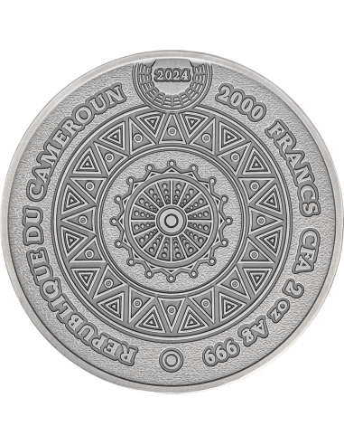 COLORIZED COMANCHE Stammesgeist 2 Oz Silbermünze 2000 Francs Kamerun 2024 - Coins & More - Kamerun