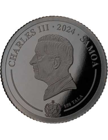 PANDA Golden Enigma 0.5g Or & Rhodium Noir Pièce 50 Tala Samoa 2024 - Coins & More - Samoa