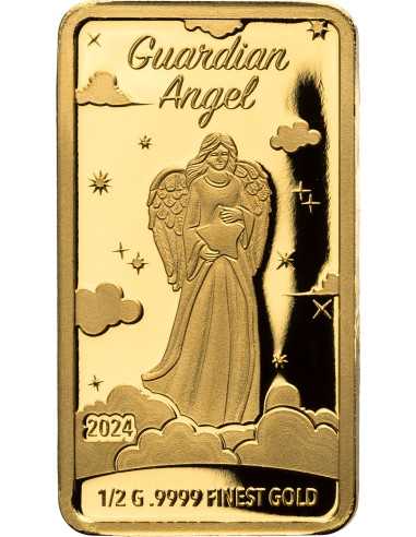 GUARDIAN ANGEL 0.5g Gold Coin 10$ Solomon Islands 2024 - Coins & More - Solomon Islands