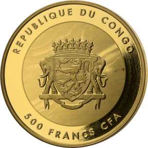 MALACHITE Gioiello Moneta d'oro da 1/2 Oz 500 Franchi Congo 2024 - Coins & More - Africa 2