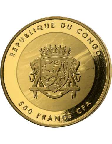 MALACHITE Jeweluxe 1/2 Oz Moneda de Oro 500 Francos Congo 2024 - Coins & More - Africa