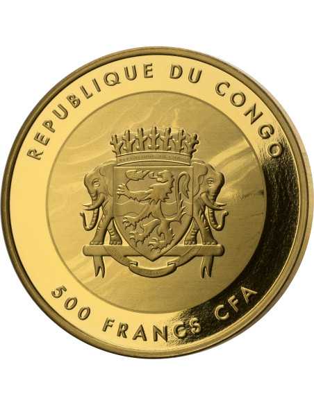 MALACHITE Jeweluxe 1/2 Oz Moneda de Oro 500 Francos Congo 2024 - Coins & More - Africa