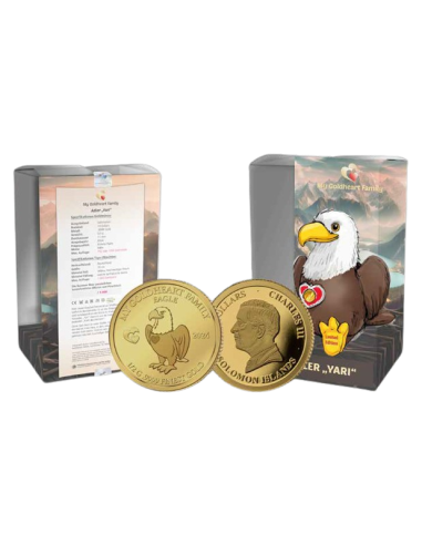 EAGLE "YARI" PLUSH My Goldheart Family Gold Coin 10$ Solomon Islands 2024 - Coins & More - Solomon Islands