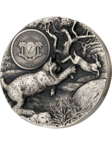 LYNX Predators Serie 3 Oz Silbermünze 5000 Francs Elfenbeinküste 2024 - Coins & More - Elfenbeinküste