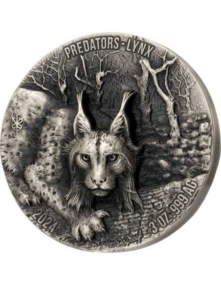 LYNX Predators Serie 3 Oz Silbermünze 5000 Francs Elfenbeinküste 2024 - Coins & More - Elfenbeinküste
