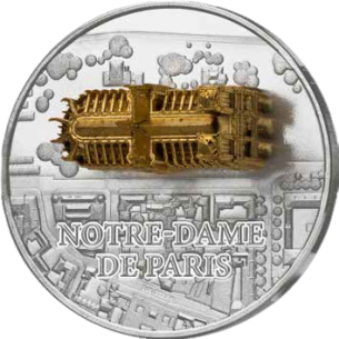 NOTRE DAME DE PARIS Sculpture complète Pièce 1 Oz Argent 3000 Francs Cameroun 2024 - Coins & More - Cameroun 2