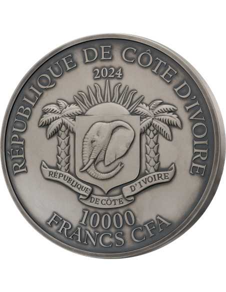 ORANGUTAN Big Five Asia 1Kg Kilo Silver Coin 10000 Francs Ivory Coast 2024 - Coins & More - Ivory Coast