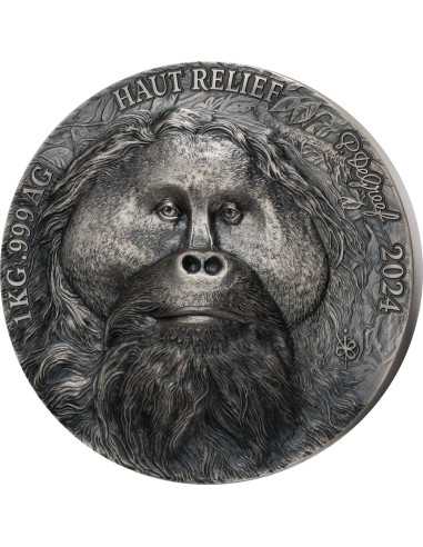 ORANGUTAN Big Five Asia 1Kg Kilo Silver Coin 10000 Francs Ivory Coast 2024 - Coins & More - Ivory Coast