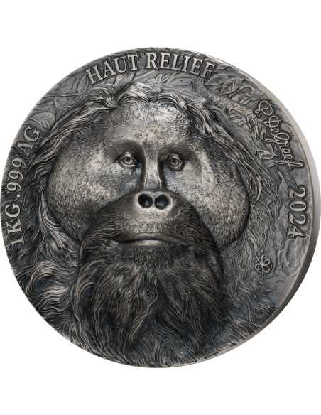 ORANGUTAN Big Five Asia 1Kg Kilo Silver Coin 10000 Francs Ivory Coast 2024 - Coins & More - Ivory Coast