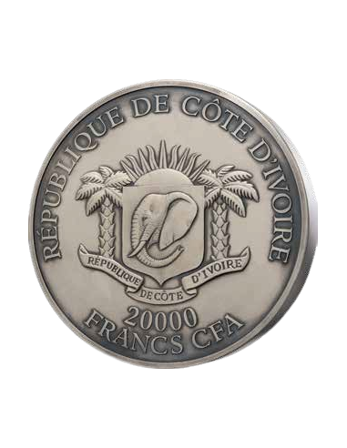 LEOPARD Big Five Africa 2Kg Kilo Silver Coin 20000 Francos Costa de Marfil 2023 - Coins & More - Costa de Marfil