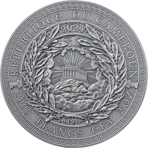 ODYSSEUS La Gran Mitología Griega 2 Oz Moneda de Plata 2000 Francos Camerún 2024 - Coins & More - Camerún 2