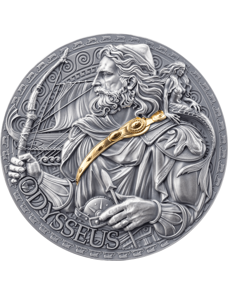ODYSSEUS Der Große Griechische Mythologie 2 Oz Silbermünze 2000 Francs Kamerun 2024 - Coins & More - Kamerun