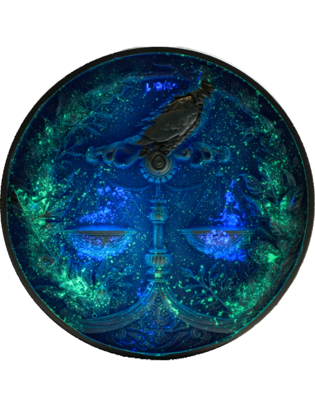 LIBRA Dodici Segni Zodiacali 5 Oz UV Moneta d'Argento 12$ Dollari Niue 2024 - Coins & More - Chad