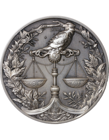 LIBRA Dodici Segni Zodiacali 5 Oz UV Moneta d'Argento 12$ Dollari Niue 2024 - Coins & More - Chad
