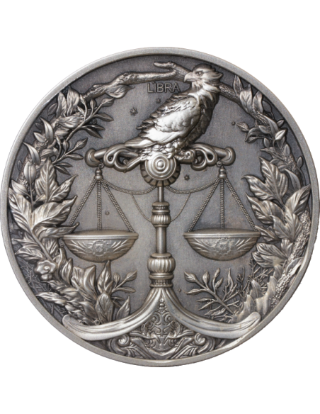 LIBRA Douze Signes du Zodiaque Pièce 5 Oz UV Argent 12$ Dollars Niue 2024 - Coins & More - Tchad