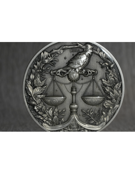 LIBRA Doce Signos del Zodiaco 5 Oz UV Moneda de Plata 12$ Dólares Niue 2024 - Coins & More - Chad