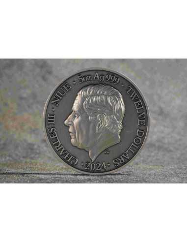 LIBRA Twelve Zodiac Signs 5 Oz UV Silver Coin 12$ Dollars Niue 2024 - Coins & More - Chad