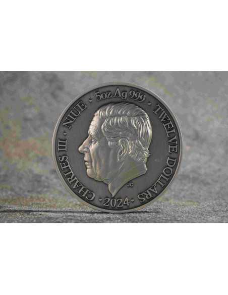 LIBRA Twelve Zodiac Signs 5 Oz UV Silver Coin 12$ Dollars Niue 2024 - Coins & More - Chad
