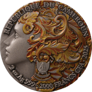 FRIGG Moneta d'argento da 2 once con benedizione norrena 2000 franchi Camerun 2025 - Coins & More - Camerun 2