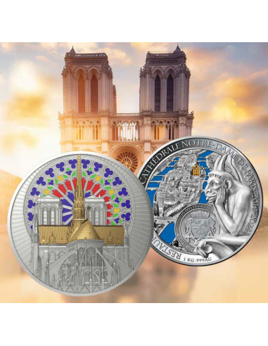 NOTRE DAME DE PARIS De Greef Edition 1Kg Silbermünze 10000 Francs Kongo 2024 - Coins & More - Afrika