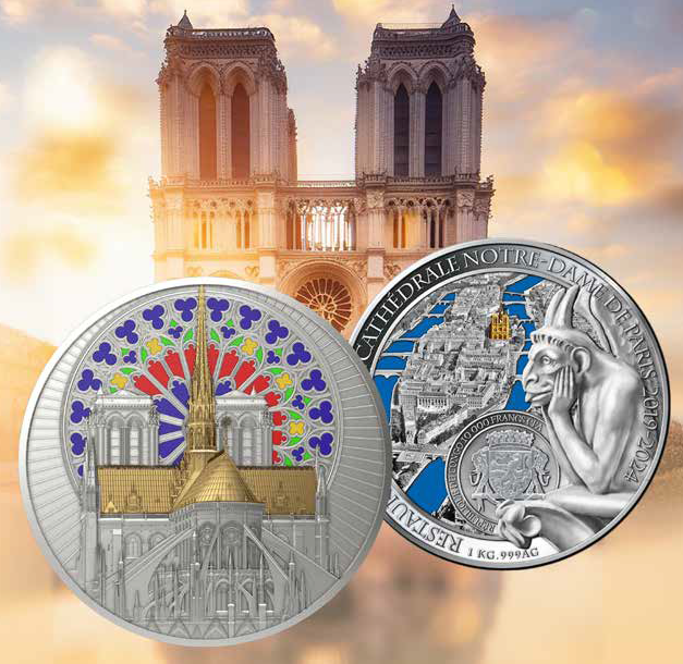 NOTRE DAME DE PARIS De Greef Edition 1Kg Silver Coin 10000 Francs C
