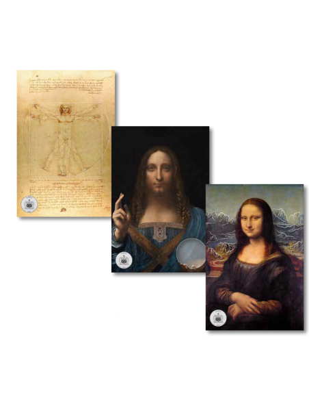 LEONARDO DA VINCI Arte Avanzado 3 x 1 Oz Moneda de Plata 3 x 5$ Samoa 2024 - Coins & More - Samoa
