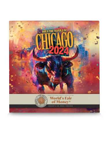 CHICAGO ANA Edición 2 Oz Premium Silver Cast Bar 2024 - Coins & More - Plata