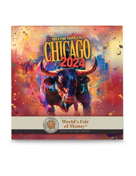 CHICAGO ANA Edition 2 Oz Premium Silver Cast Bar 2024 - Coins & More - Argent