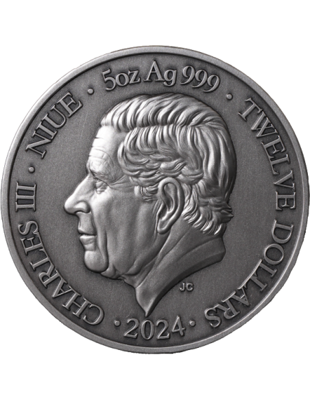 ESCORPIO Doce Signos del Zodiaco 5 Oz UV Moneda de Plata 12$ Dólares Niue 2024 - Coins & More - Chad