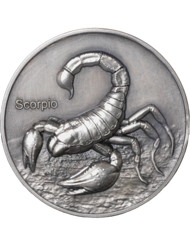 ESCORPIO Doce Signos del Zodiaco 5 Oz UV Moneda de Plata 12$ Dólares Niue 2024 - Coins & More - Chad