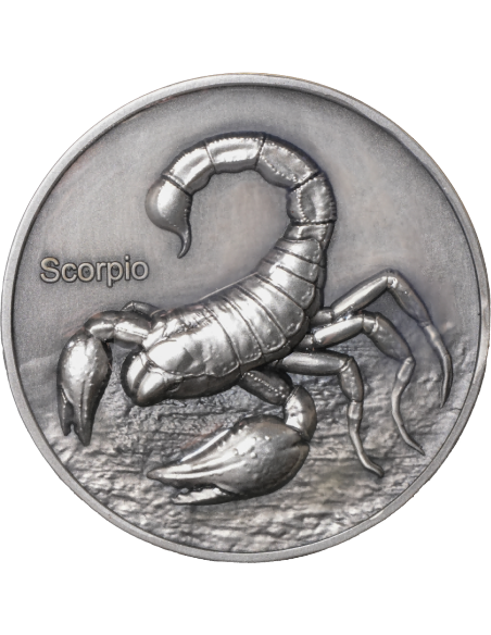 ESCORPIO Doce Signos del Zodiaco 5 Oz UV Moneda de Plata 12$ Dólares Niue 2024 - Coins & More - Chad