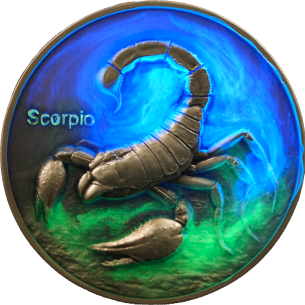 SCORPIO Twelve Zodiac Signs 5 Oz UV Silver Coin 12$ Dollars Niue 2024 - Coins & More - Chad