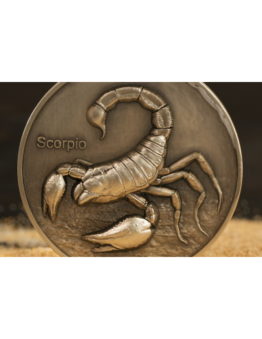 ESCORPIO Doce Signos del Zodiaco 5 Oz UV Moneda de Plata 12$ Dólares Niue 2024 - Coins & More - Chad