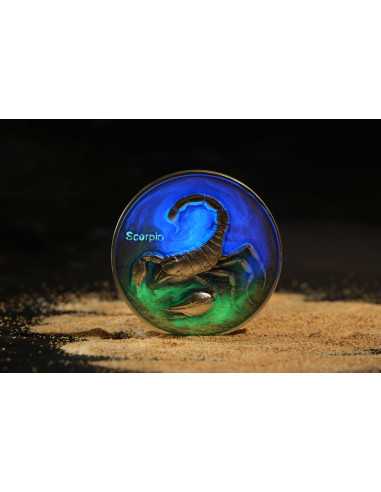 ESCORPIO Doce Signos del Zodiaco 5 Oz UV Moneda de Plata 12$ Dólares Niue 2024 - Coins & More - Chad