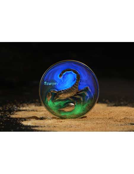 ESCORPIO Doce Signos del Zodiaco 5 Oz UV Moneda de Plata 12$ Dólares Niue 2024 - Coins & More - Chad